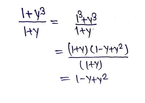1+y^3 by 1 +ydivide - Brainly.in