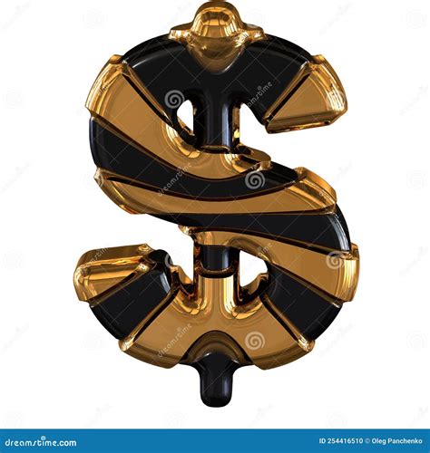 3d black and Gold symbol stock vector. Illustration of type - 254416510