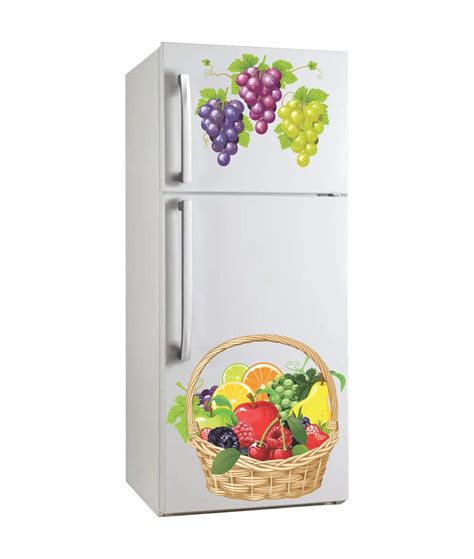 Sticker Studio PVC Vinyl Fruit Basket Print Double Door Decorative ...