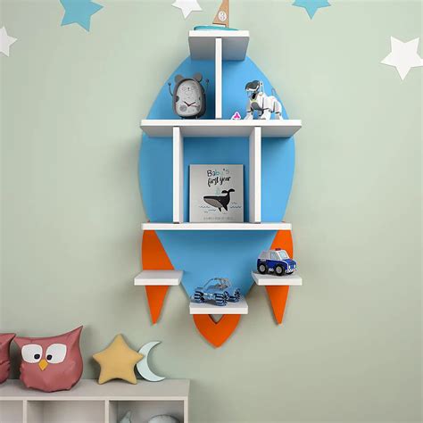 Rocket Shape Kids Wall Storage Shelves – Decors Mantra