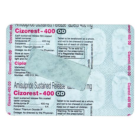Cizorest-400mg Od Tablet | Uses, Side Effects, Price | Apollo Pharmacy