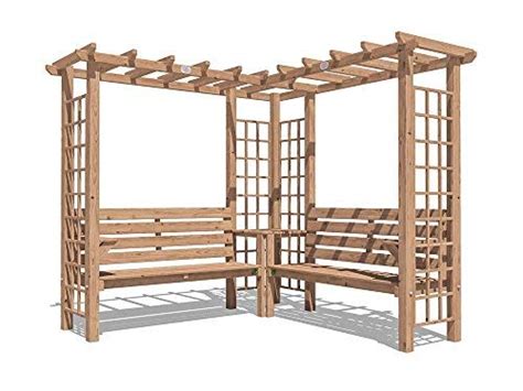 Dunster House Wooden Pergola Trellis Arbour Garden Arch With Corner ...