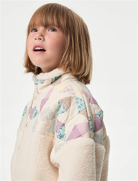 Buy Borg Patchwork Jacket (2-8 Yrs) at Marks & Spencer