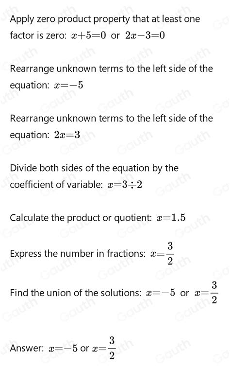 Zero Product Property