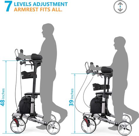 Buy OasisSpace Upright Walker for Seniors,10” Wheels Stand Up Walker ...