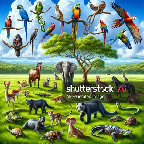 Realistic Photo Front View Animals Birds AI-generated image 2436717413 ...