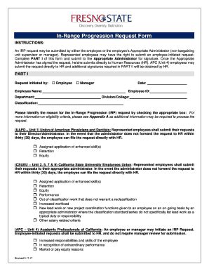 Fillable Online In-Range Progression Request Form Fax Email Print ...