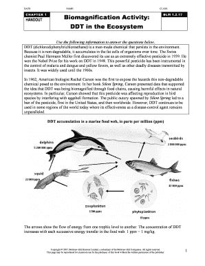 Biomagnification Activity Ddt In The Ecosystem - Fill and Sign ...