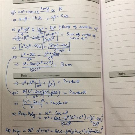 if alpha and beta are the roots of the quadratic equation ax^2+bx+c ...