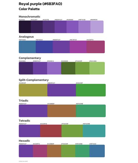 Royal purple color palettes - colorxs.com