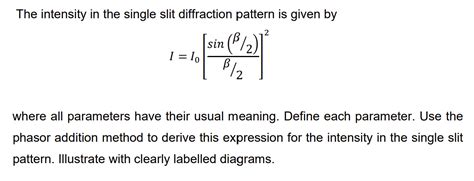 Image result for Intensity in Single Slit Diffraction