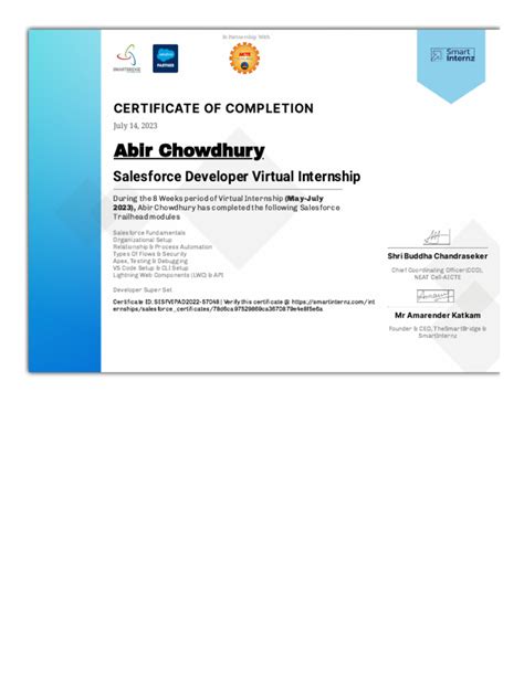 Image result for Salesforce Developer Certificate Sample