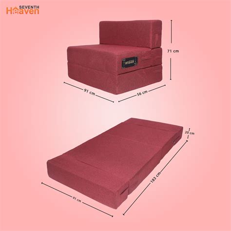 Rejoice Sofa Cum Bed - 1 Seater, ( Jute Fabric, Maroon )