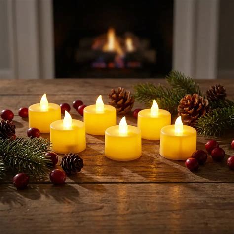 Flameless LED tealight candles with realistic flickering effect, long ...