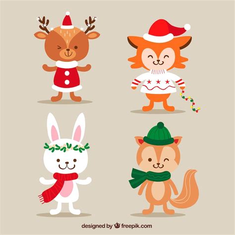 Christmas woodland animals Images - Free Download on Freepik