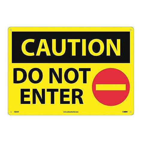 Nmc Large Format Caution Do Not Enter Sign, C665AC C665AC | Zoro