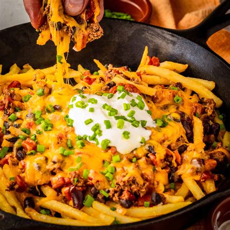 Chili Cheese Fries With Bacon And Sour Cream