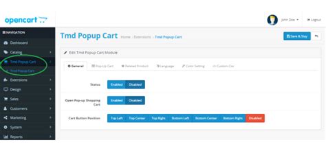 Opencart - Popup Shopping Cart