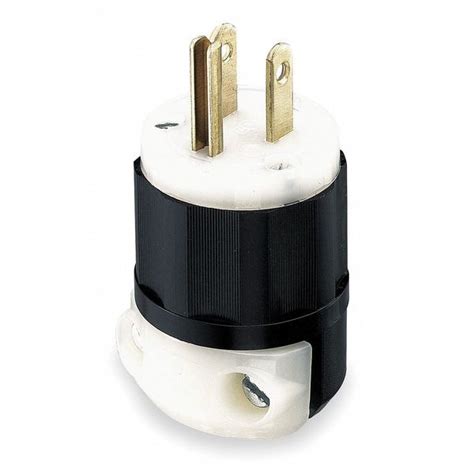 Leviton Straight Blade Plug, NEMA 5-15P, 15 A, 125V AC, 2 Pole, Screw ...