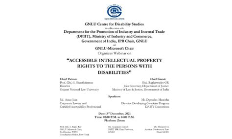 GNLU, Webinar, Intellectual Property Rights