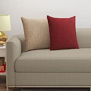 Buy Yellow Weaves Jute Texture 250 TC Cushion Covers, 12 X 12 Inches ...