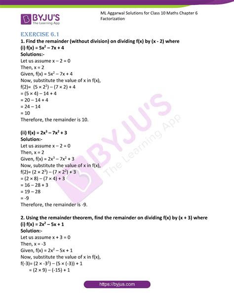 Ml aggarwal dec2020 solutions class 10 maths chapter 6 - Factorization ...