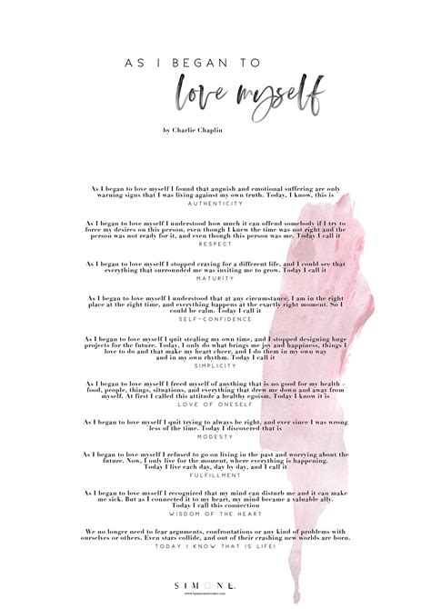 As I began to love myself - Charlie Chaplin | Self love poems, Self ...