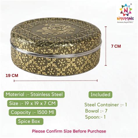Spice Set Stainless Steel | Kitchen Masala Box Set for Cooking