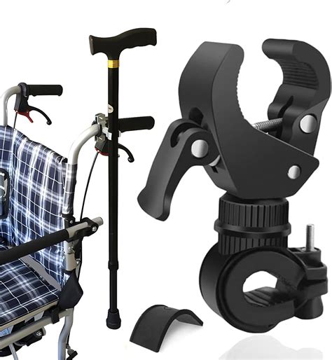 GFertre 2Pcs Cane Holder for Walker,Wheelchair,Drive Rollator,Universal Crutches Stick Rack ...