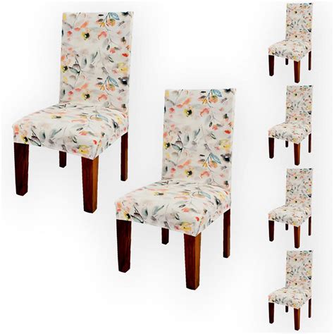ALERMO Stretchable Printed Chair Cover Washable Removable Short Dining ...