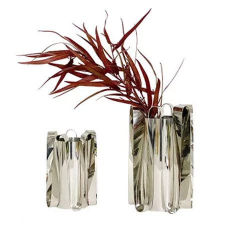 现代轻奢银色花器金属不锈钢花瓶餐厅桌面插干花器样板房软装摆件-阿里巴巴