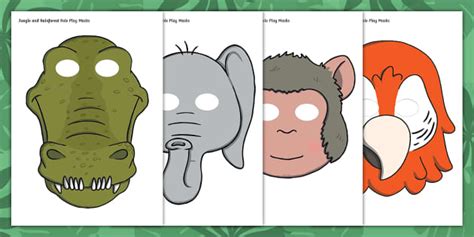 Jungle Animal Themed Story Role-Play Masks | Twinkl