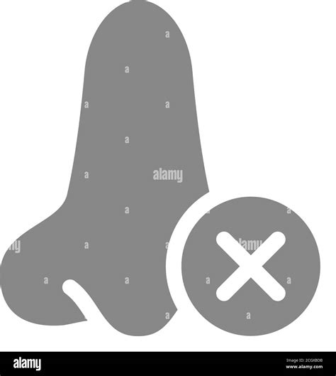 Nose with cross checkmark grey icon. Diseases of paranasal sinuses ...