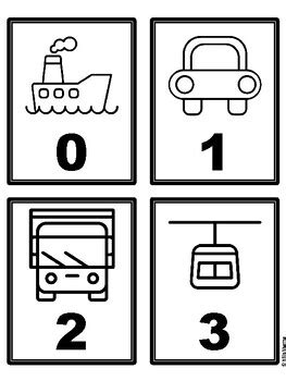 Transportation 0-500 Number Flash Cards, Transportation Number Cards ...