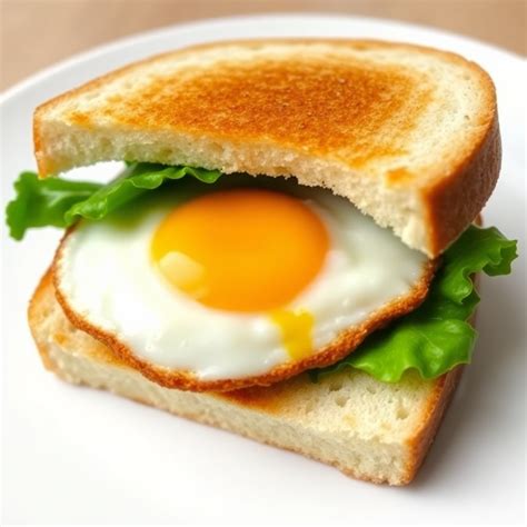 Crispy Fried Egg Sandwich with Lettuce and Mayo Recipe | cookAIfood