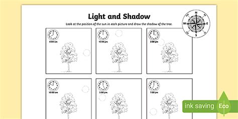 Sun and Shadows Worksheet