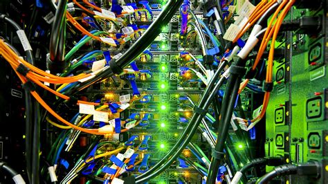 Download wallpaper 1366x768 cables, wires, lights, network tablet ...