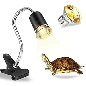 KSH Store-Black Reptile Heat Lamp-50W UVA/UVB Turtle Basking Light with ...