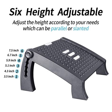 MyPlace Adjustable Height Foot Rest Under Desk at Work - 6 Height ...