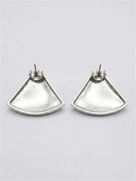 Midnight Azure Tribal Fan Pure Silver Studs