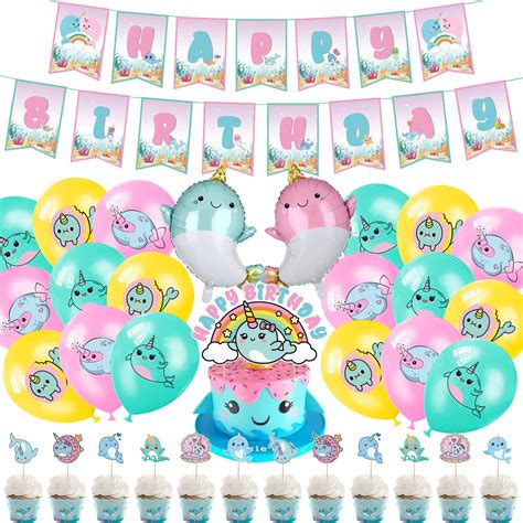 Buy Narwhal Birthday Party Decorations, Narwhal Theme Birthday Party ...
