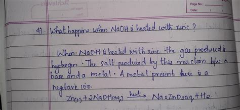 What happens when naoh solution is heated with zinc? - Brainly.in