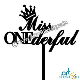 Miss Onederful Birthday Cake Topper | ArtandDesigns.in
