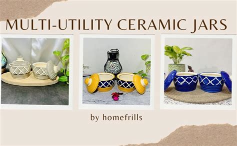 Buy Homefrills Handpainted Multi-Utility Storage Ceramic Jars ...