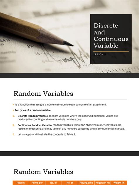 Discrete and Continuous Variable | PDF | Probability Distribution | Random Variable