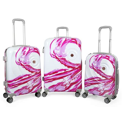 Buy Polo Class Hard Luggage Trolley Bag 3Pc Set (20/24/28) - Pink at ...