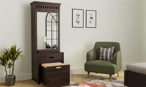 Perfect Woodcraft Solid sheesham Wood Dressing Table with Mirror for ...