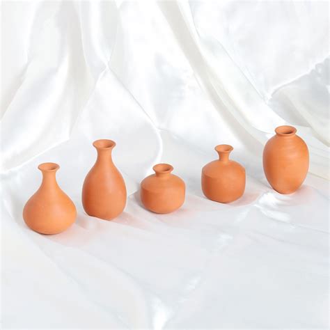 Buy Terracotta Miniature Pots Decorative Vase Small Size Pots for Home ...
