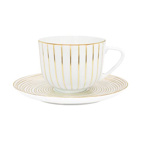 Golden Orbit Set of 4 Tea Cups and Saucers – Mérci Dehradun
