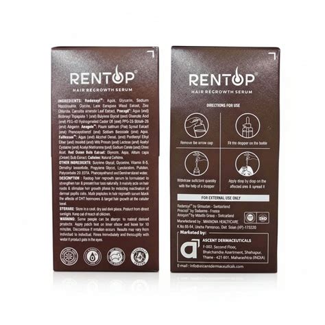 Rentop Hair Regrowth Serum | Redensyl & Procapil | 60ml | Buy Online ...